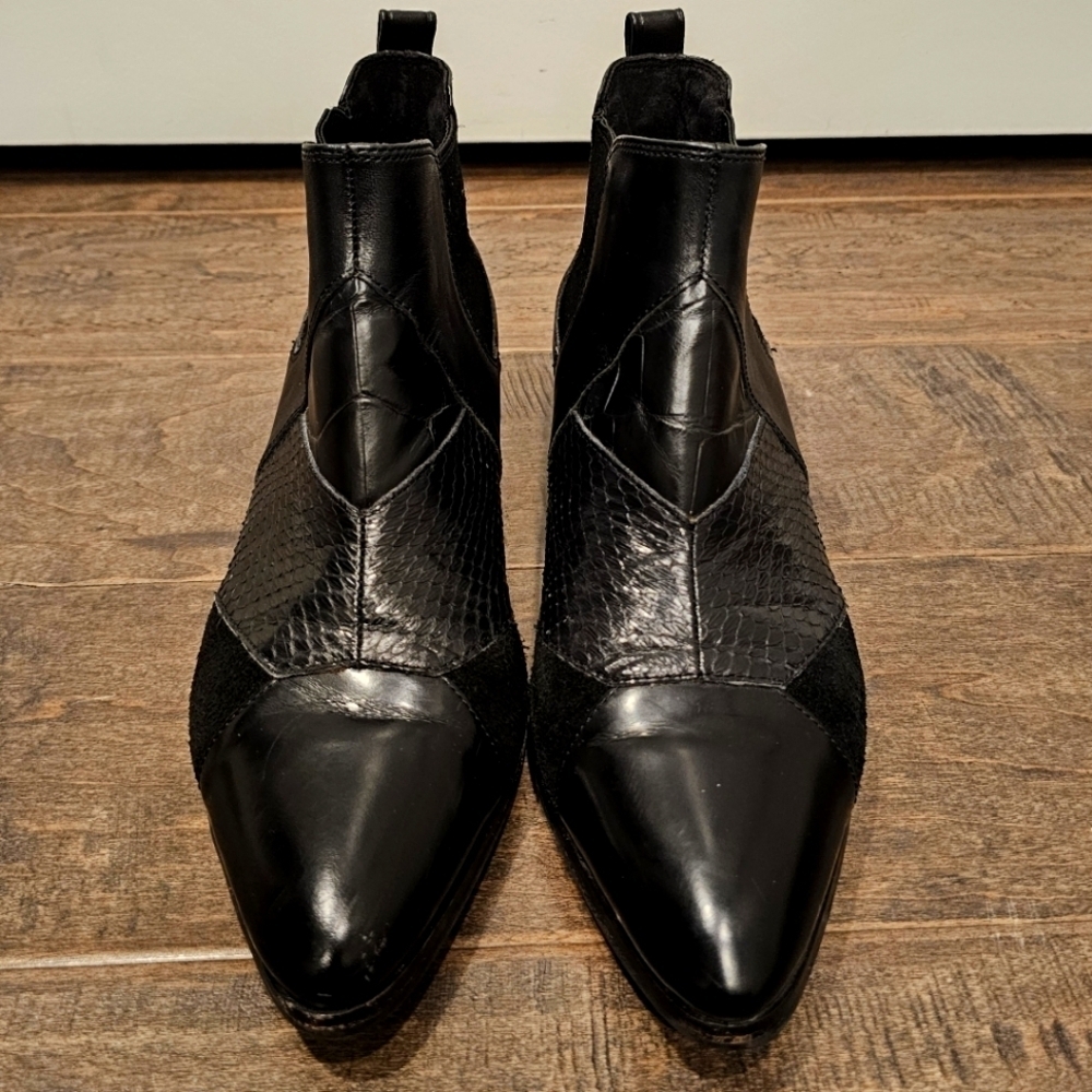 Coach Women’s Black Pointed Chelsea Ankle Boots - Stylish Slip-On